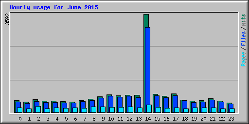 Hourly usage for June 2015
