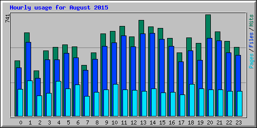 Hourly usage for August 2015