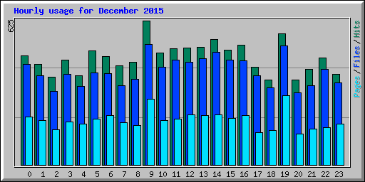 Hourly usage for December 2015