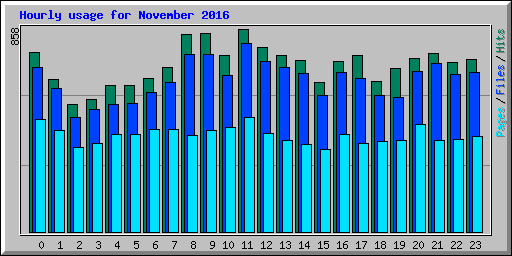 Hourly usage for November 2016