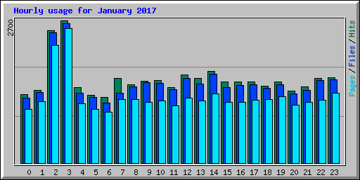 Hourly usage for January 2017