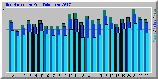 Hourly usage for February 2017