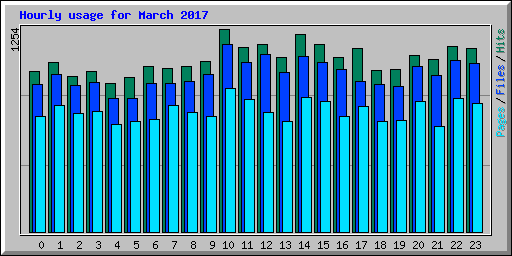 Hourly usage for March 2017