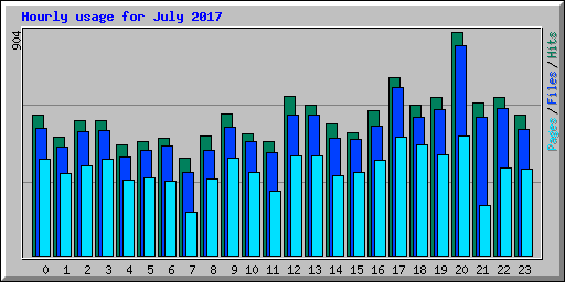 Hourly usage for July 2017