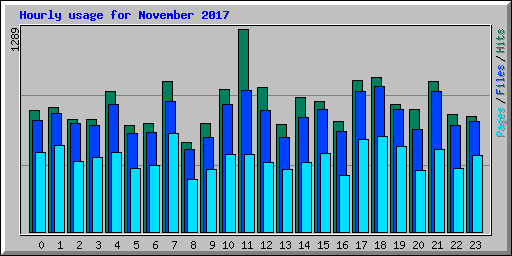 Hourly usage for November 2017